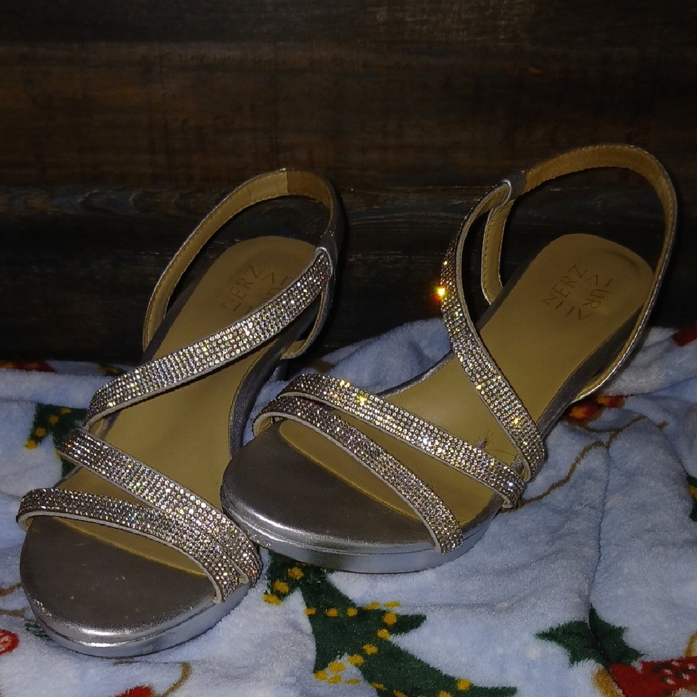 Silver Strappy Sandals